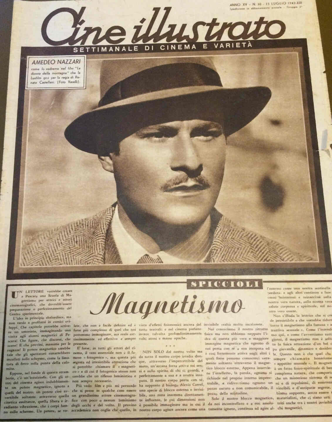 CINE ILLUSTRATO magazine side cover Issue 30 25 July 1943