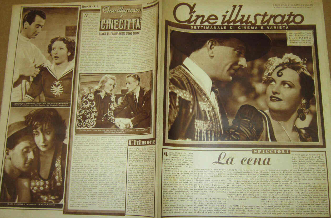 CINE ILLUSTRATO magazine side cover Issue 2 10 January 1943