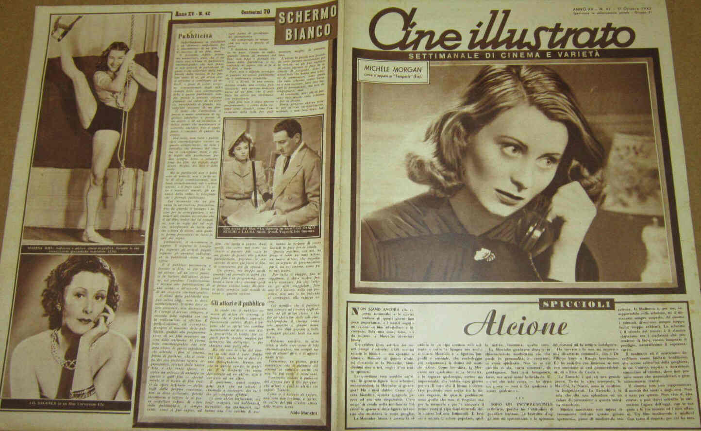 CINE ILLUSTRATO magazine side cover Issue 42 17 October 1943