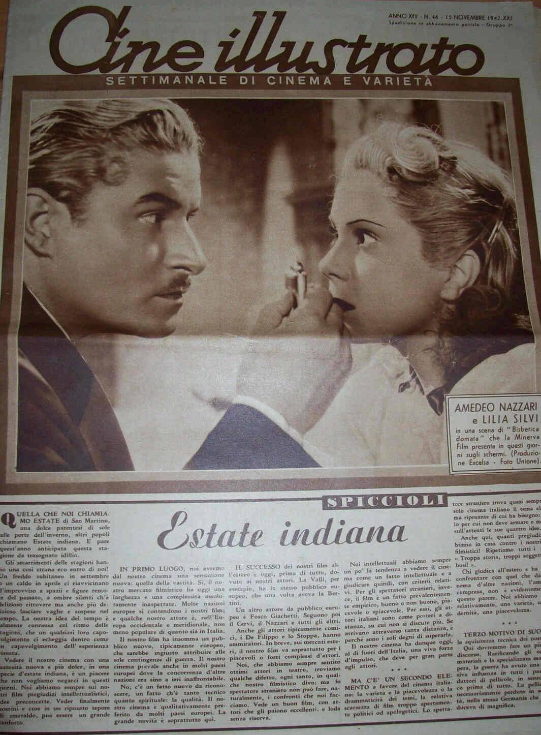 CINE ILLUSTRATO magazine side cover Issue 46 15 November 1942