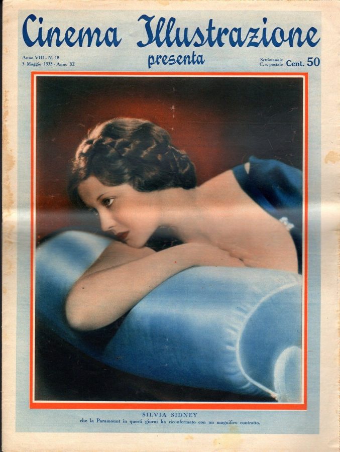 CINEMA ILLUSTRAZIONE magazine side cover Issue 18 3 May 1933