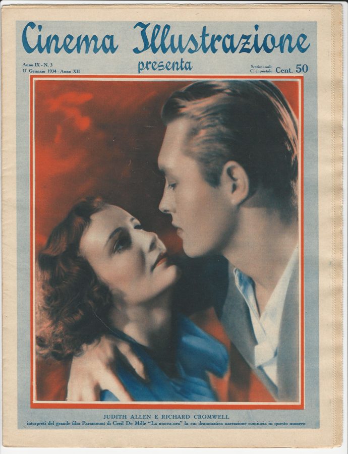 CINEMA ILLUSTRAZIONE magazine side cover Issue 3 17 January 1934