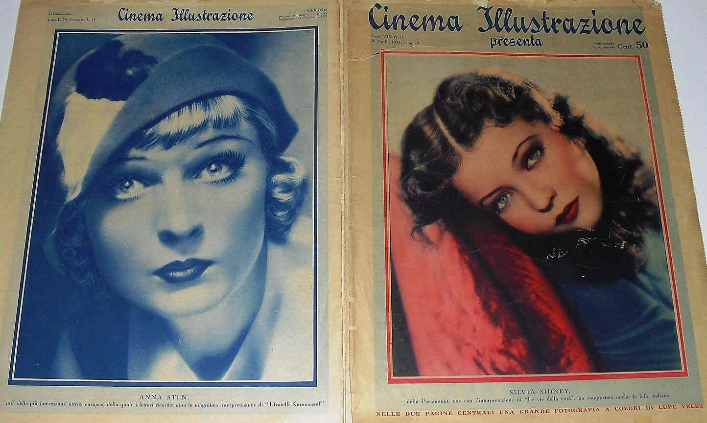 CINEMA ILLUSTRAZIONE magazine side cover Issue 16 18 April 1934