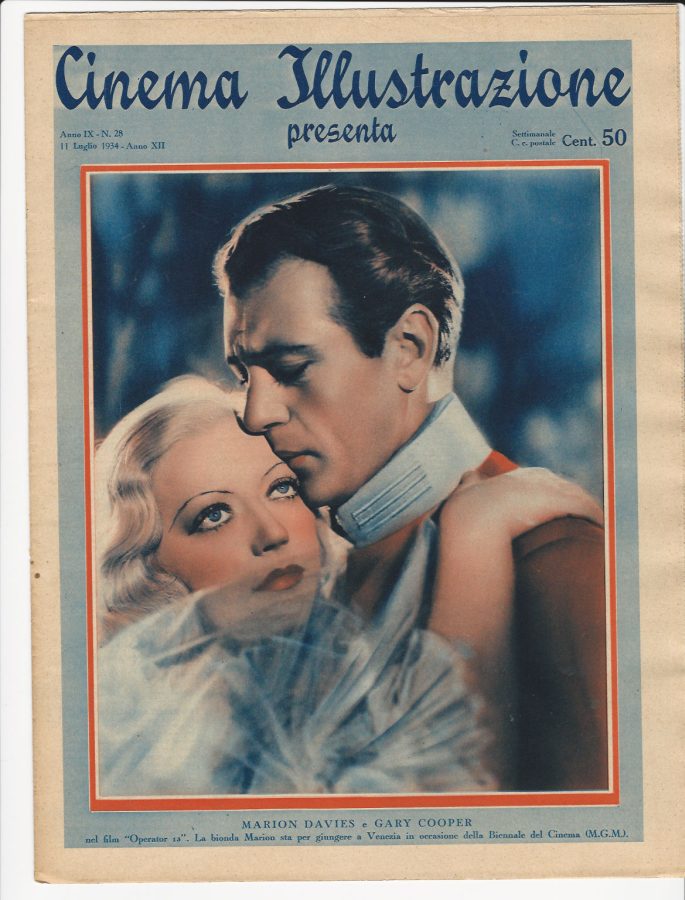 CINEMA ILLUSTRAZIONE magazine side cover Issue 28 11 July 1934