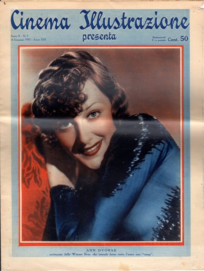 CINEMA ILLUSTRAZIONE magazine side cover Issue 3 16 January 1935