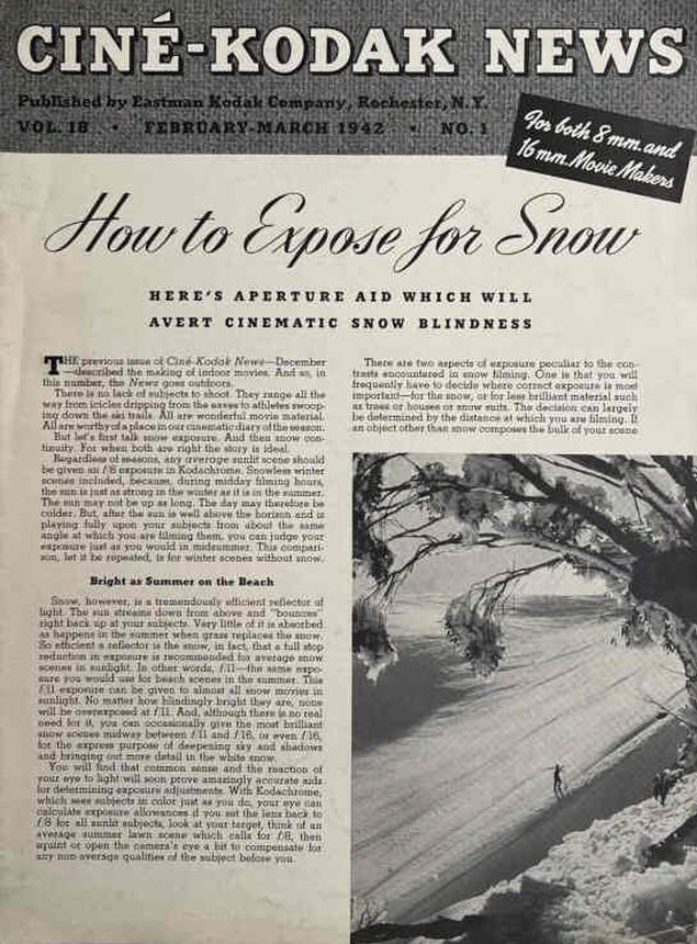 CINE-KODAK NEWS magazine side cover  February/March 1942