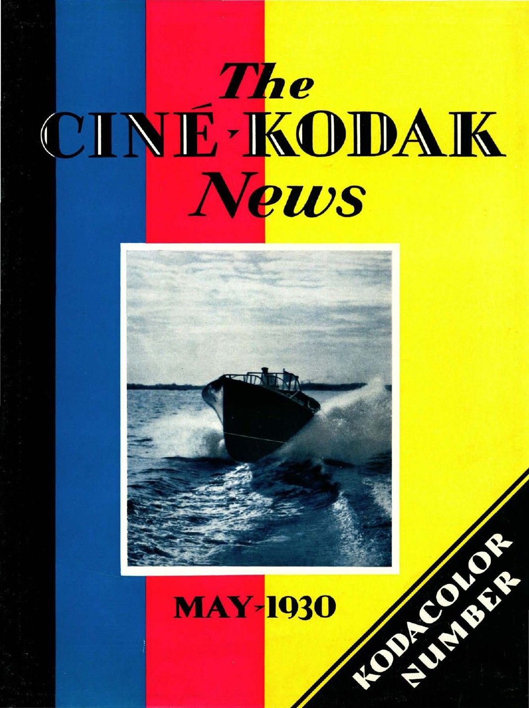 CINE-KODAK NEWS magazine side cover  Vol 6 No  12  May 1930