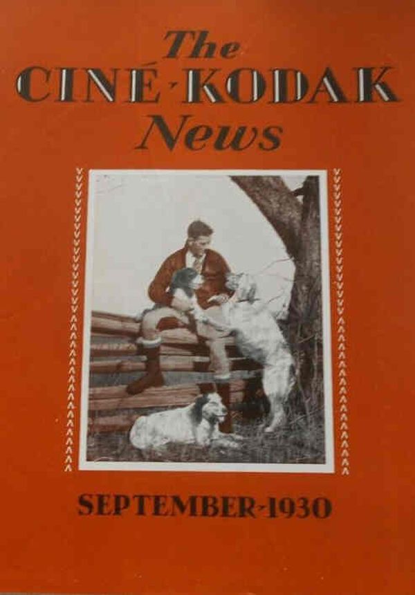 CINE-KODAK NEWS magazine side cover  September 1930