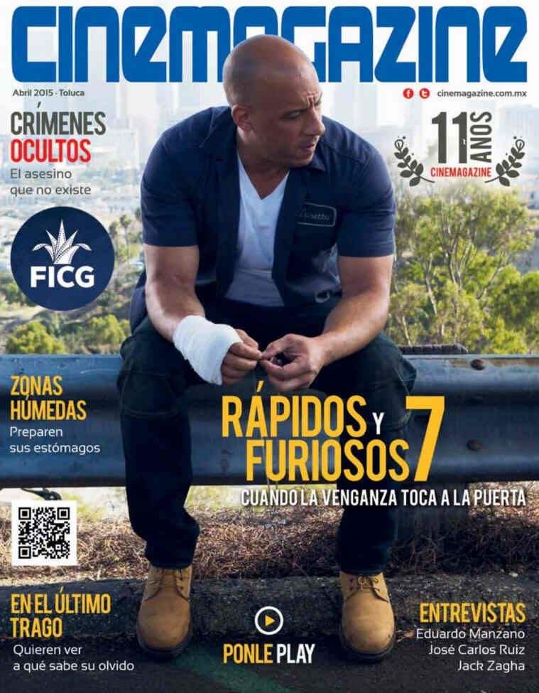 CINEMAGAZINE (Mx) magazine side cover Issue 133 April 2015