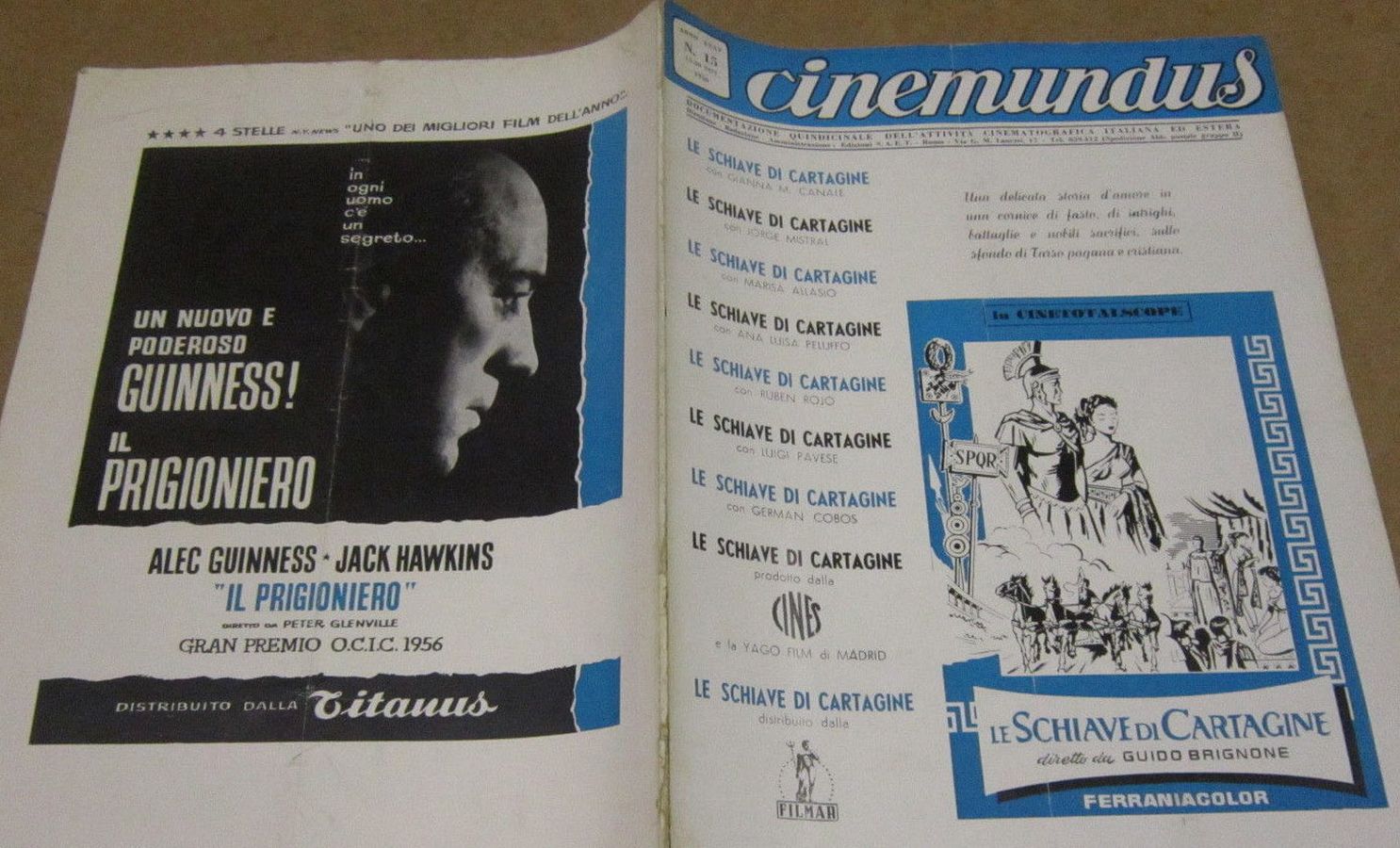 CINEMUNDUS magazine side cover Issue 15  November 1956