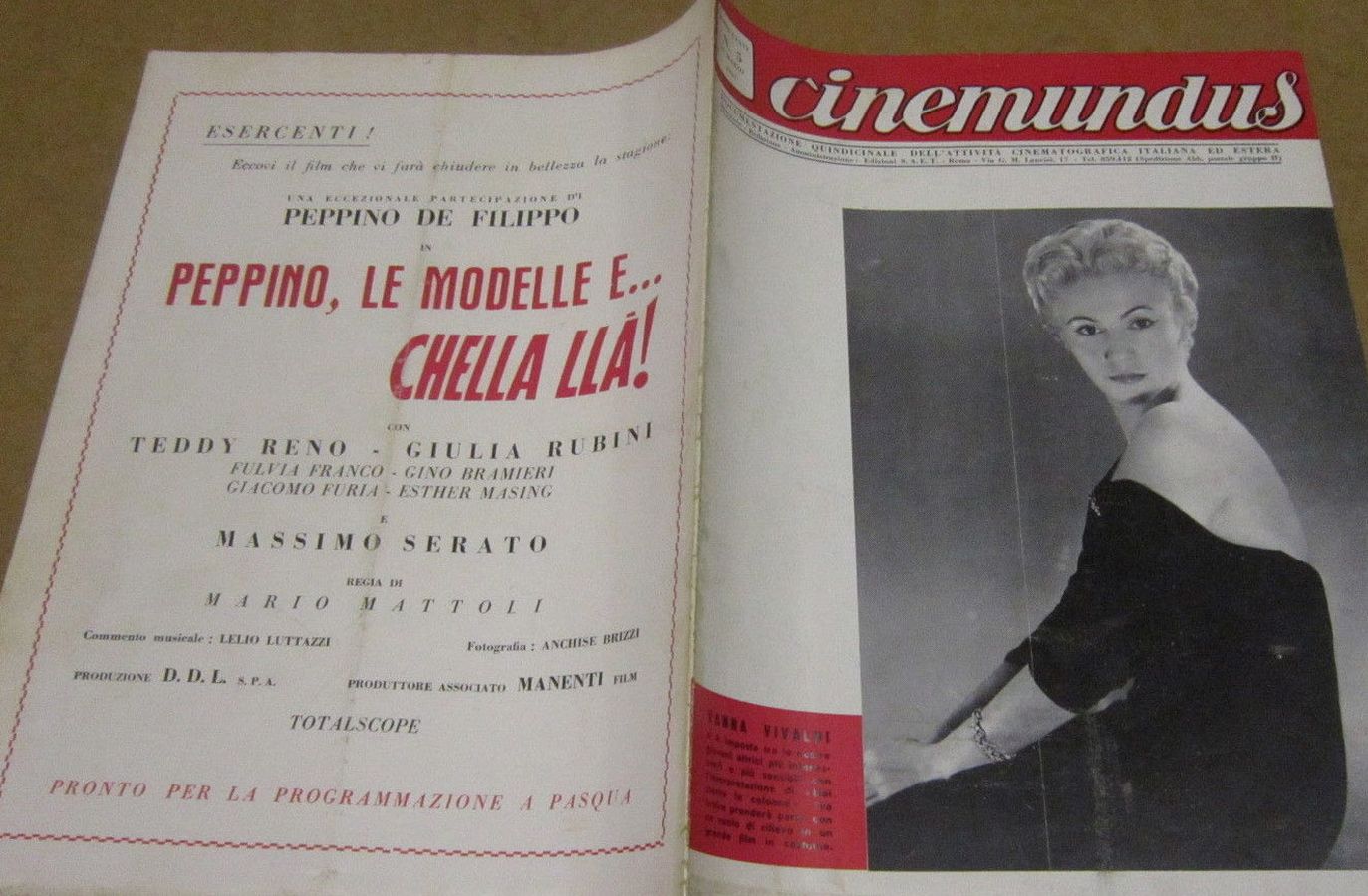 CINEMUNDUS magazine side cover Issue 5  March 1957