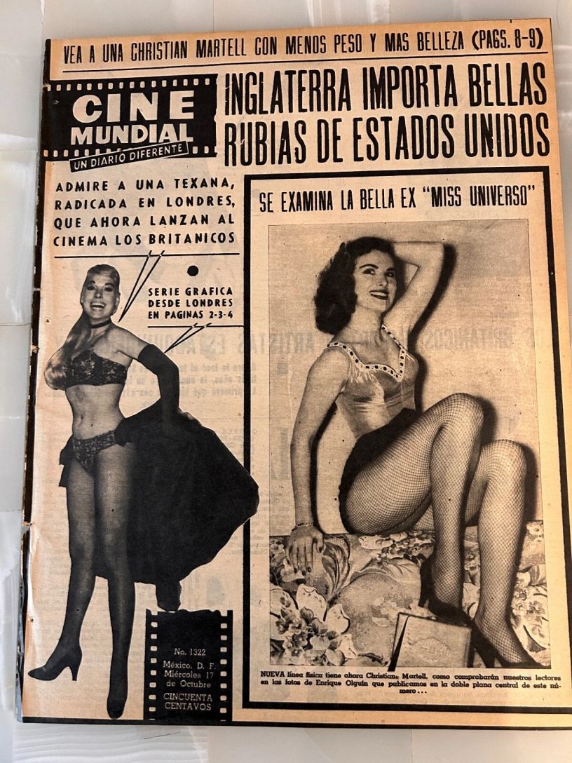 CINE MUNDIAL magazine side cover 17 October 1957