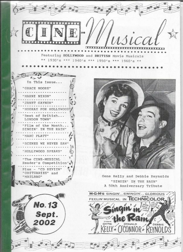 CINE MUSICAL magazine side cover Issue 13  September 2002