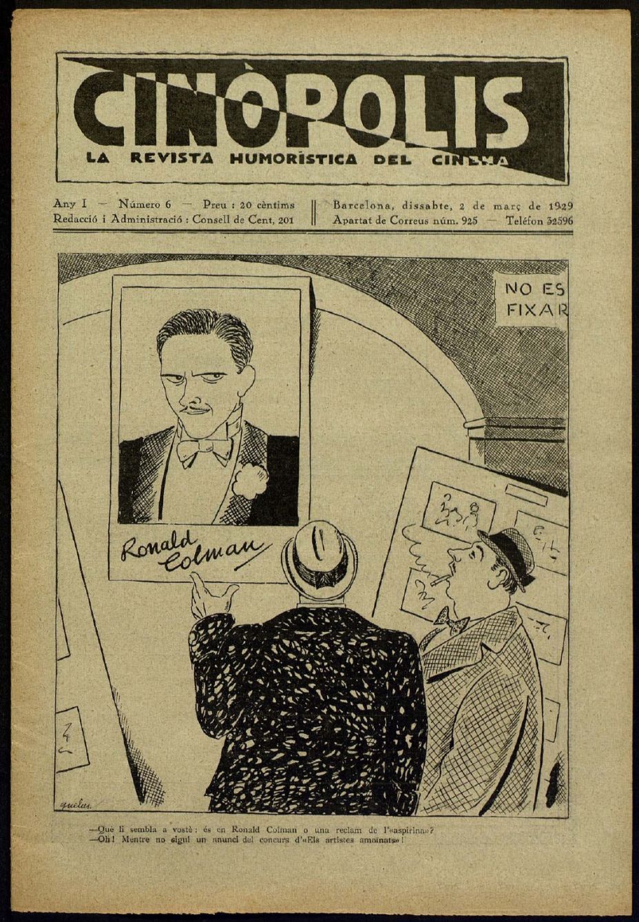 CINOPOLIS magazine side cover Issue 6 2 March 1929