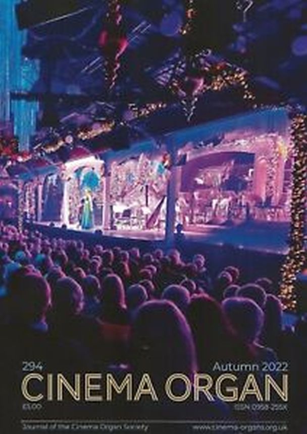 CINEMA ORGAN magazine side cover Issue 294 Autumn 2022