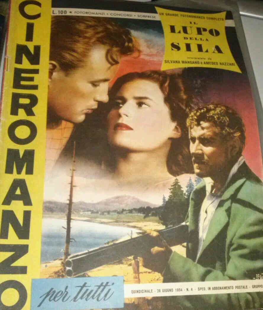 CINEROMANZO PER TUTTI magazine side cover Issue 4 28 June 1954