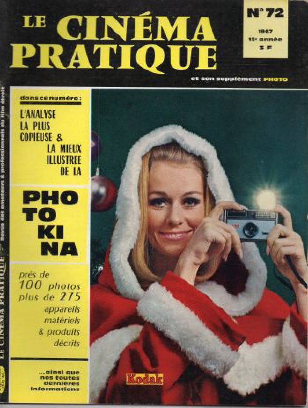 CINEMA PRATIQUE magazine side cover Issue 72   1967