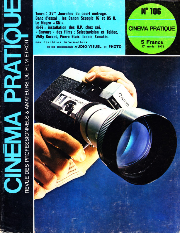CINEMA PRATIQUE magazine side cover Issue 106   1971