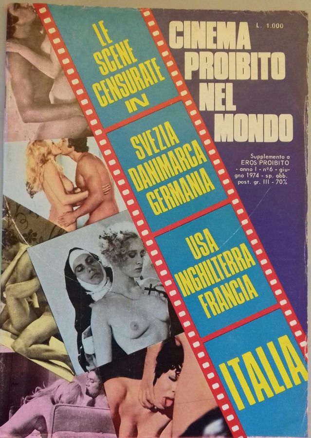 CINEMA PROIBITO NEL MONDO magazine side cover Issue 6  June 1974