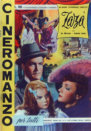 CINEROMANZO PER TUTTI magazine side cover Issue 21 May 1955