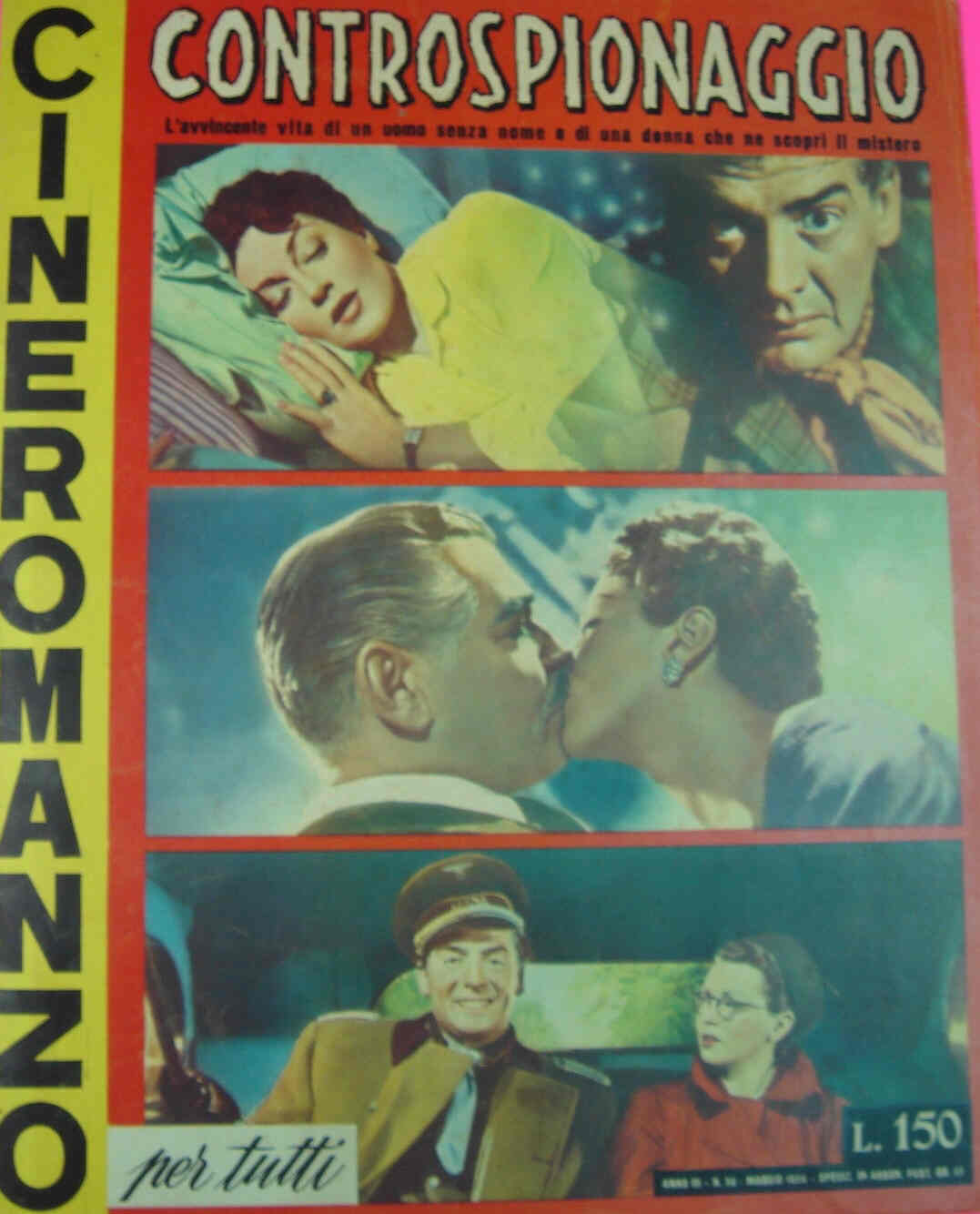 CINEROMANZO PER TUTTI magazine side cover Issue 30 May 1956