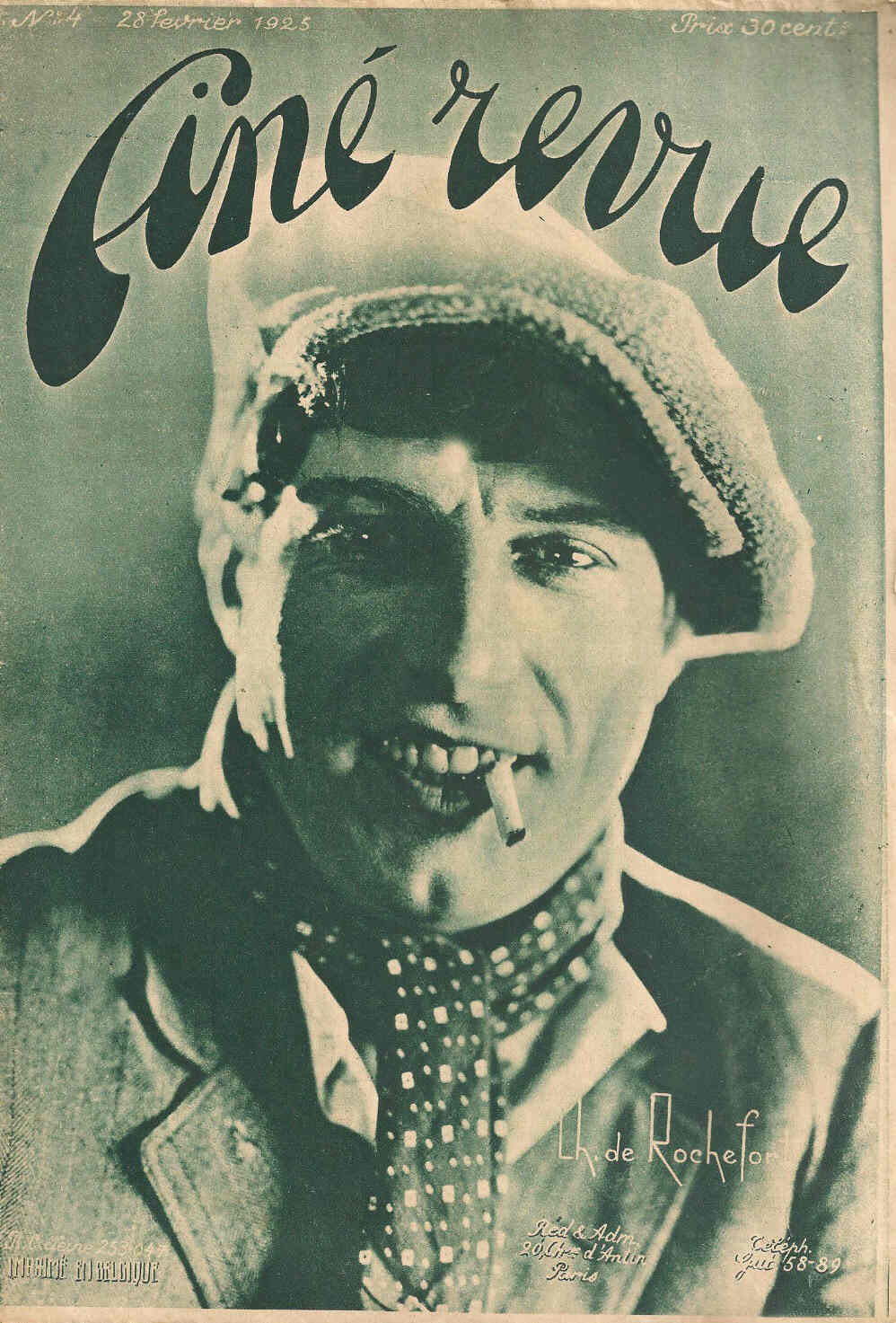 CINE REVUE (20s Be) magazine side cover Issue 4 28 February 1925