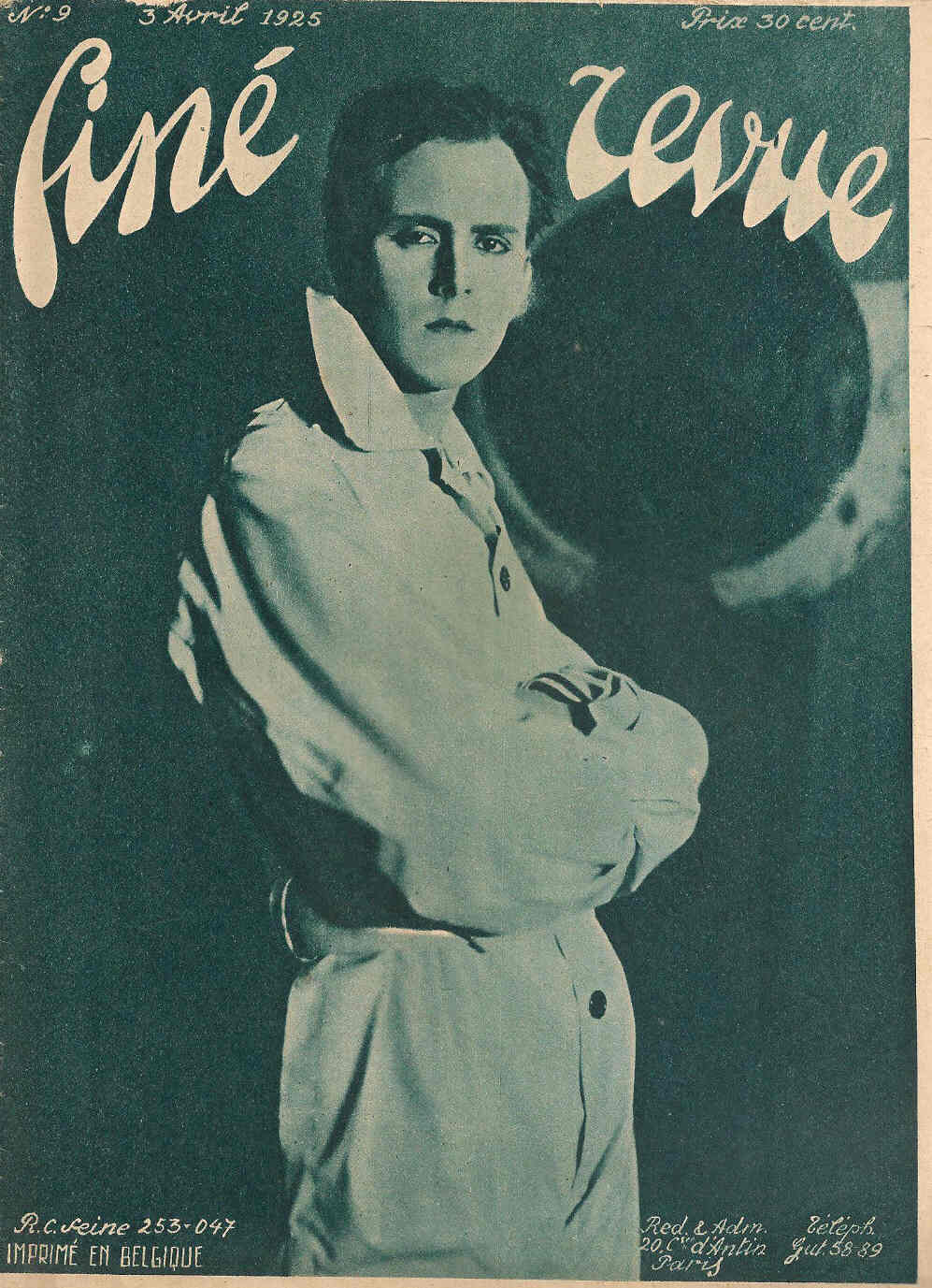 CINE REVUE (20s Be) magazine side cover Issue 9 3 April 1925