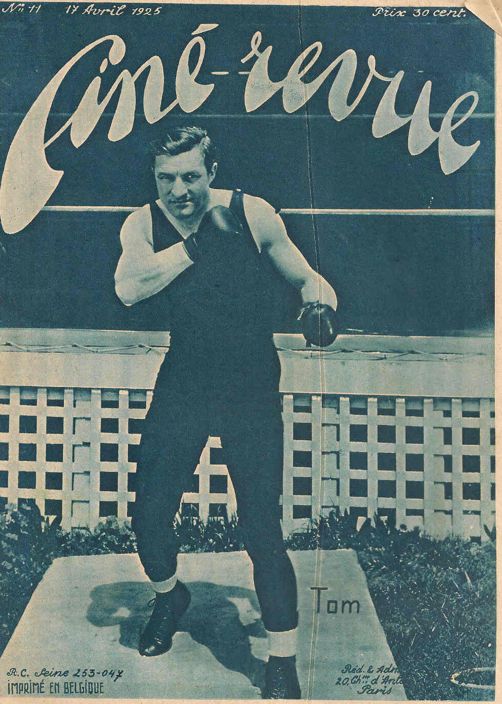 CINE REVUE (20s Be) magazine side cover Issue 11 17 April 1925