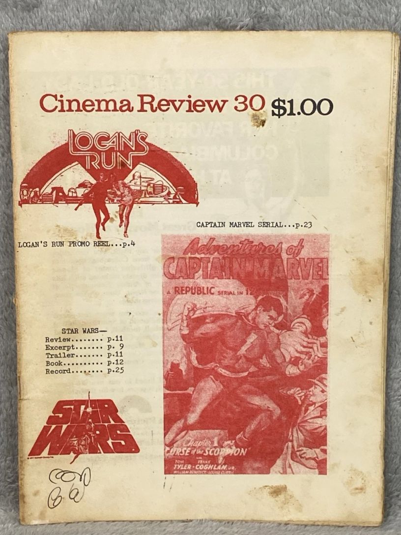 CINEMA REVIEW INDIANAPOLIS magazine side cover Issue 30  August 1977