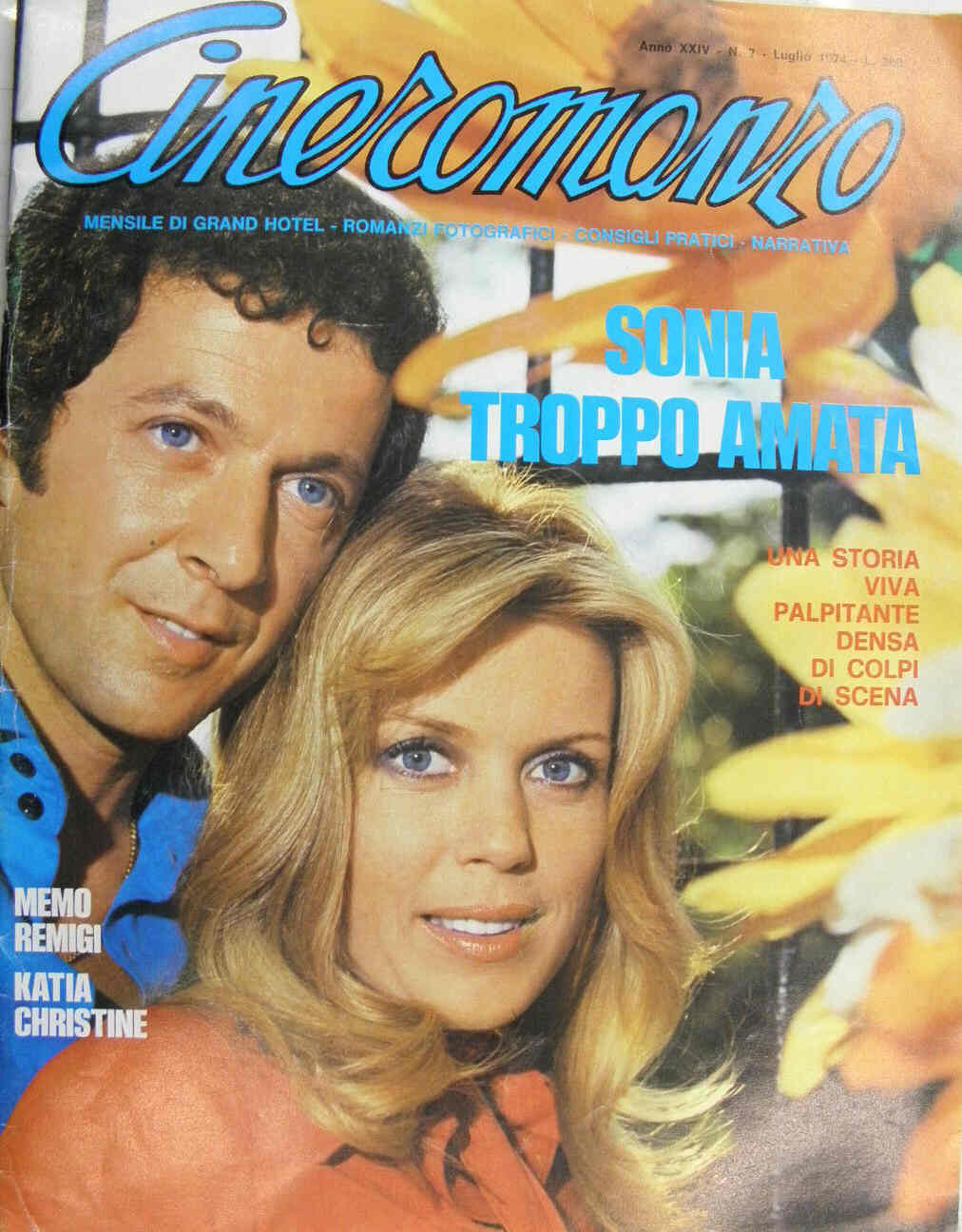 CINEROMANZO magazine side cover July 1974