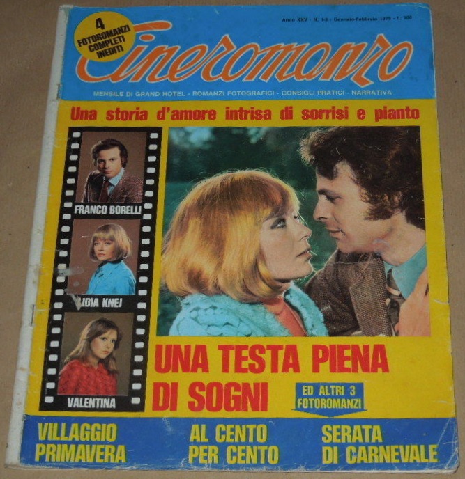 CINEROMANZO magazine side cover Issue 1/2 January/February 1975