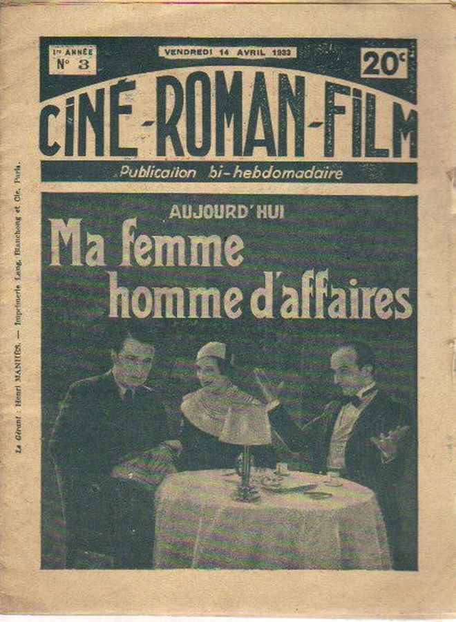 CINE-ROMAN-FILM magazine side cover Issue 3 14 April 1933