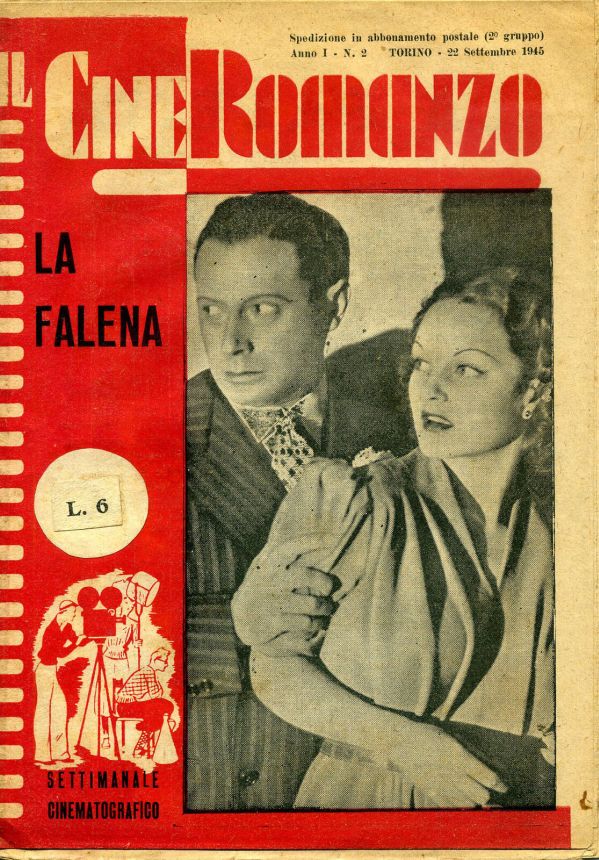 CINEROMANZO 1945 magazine side cover Issue 2 22 September 1945