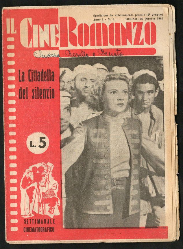 CINEROMANZO 1945 magazine side cover Issue 5 30 October 1945