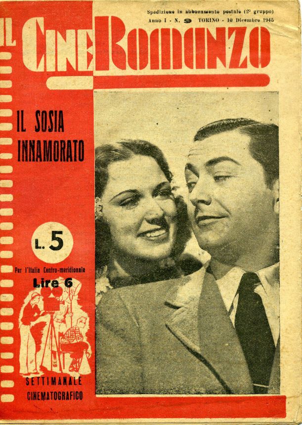 CINEROMANZO 1945 magazine side cover Issue 9 10 December 1945