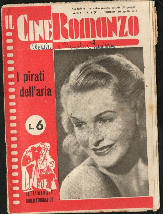 CINEROMANZO 1945 magazine side cover Issue 17 10 April 1946
