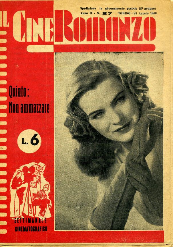 CINEROMANZO 1945 magazine side cover Issue 27 24 August 1946
