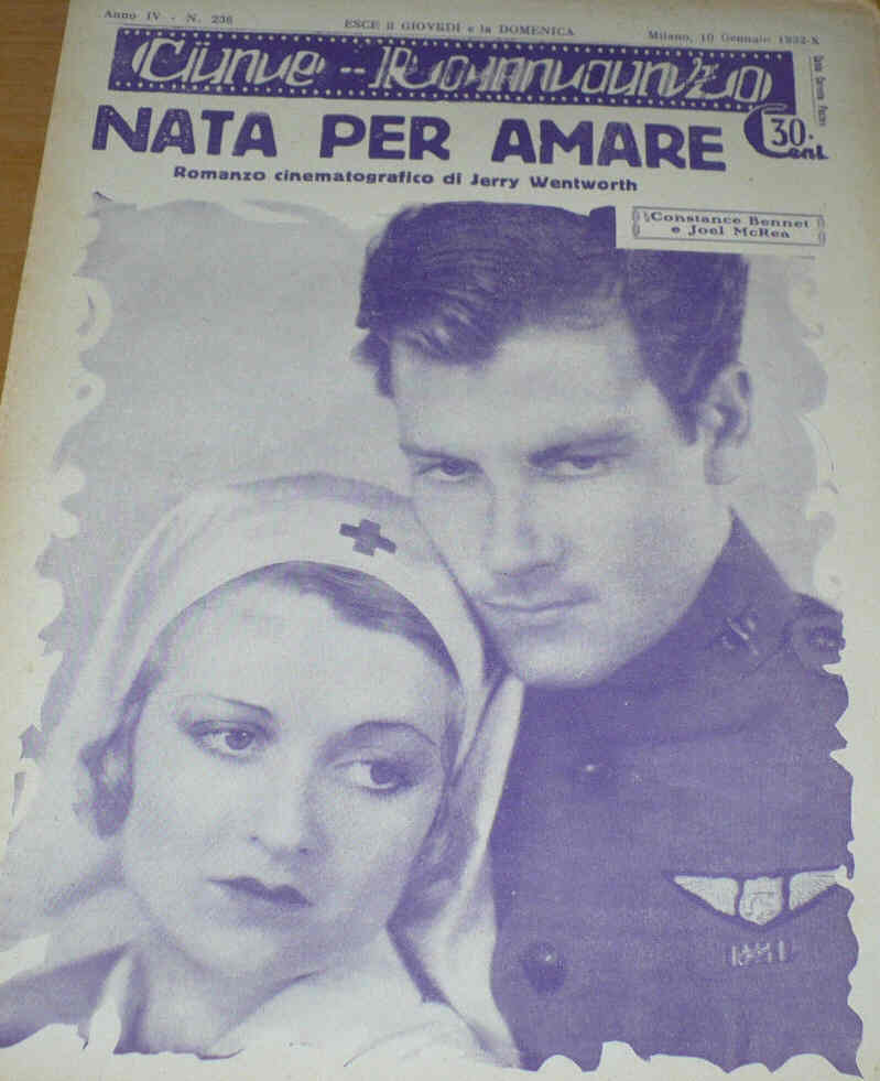 CINE ROMANZO magazine side cover Issue 236 10 January 1932