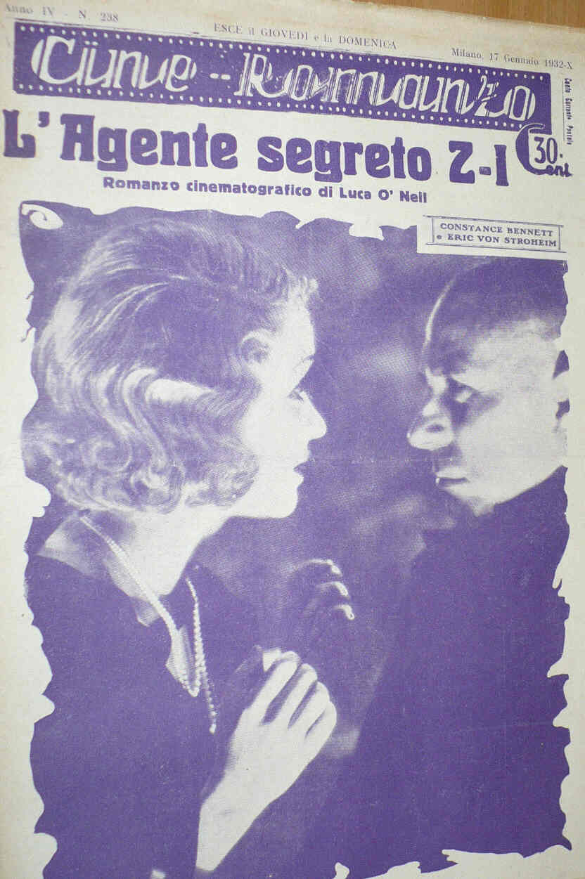 CINE ROMANZO magazine side cover Issue 238 17 January 1932