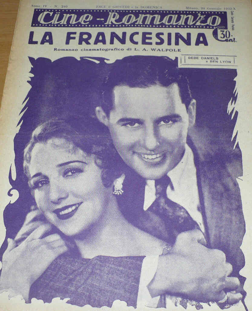 CINE ROMANZO magazine side cover Issue 240 24 January 1932