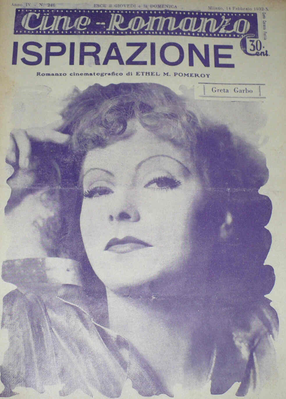 CINE ROMANZO magazine side cover Issue 246 14 February 1932