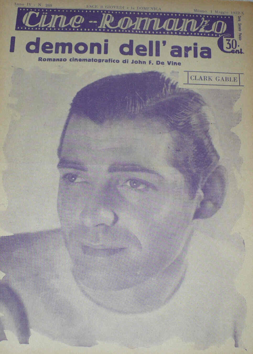 CINE ROMANZO magazine side cover Issue 268 1 May 1932