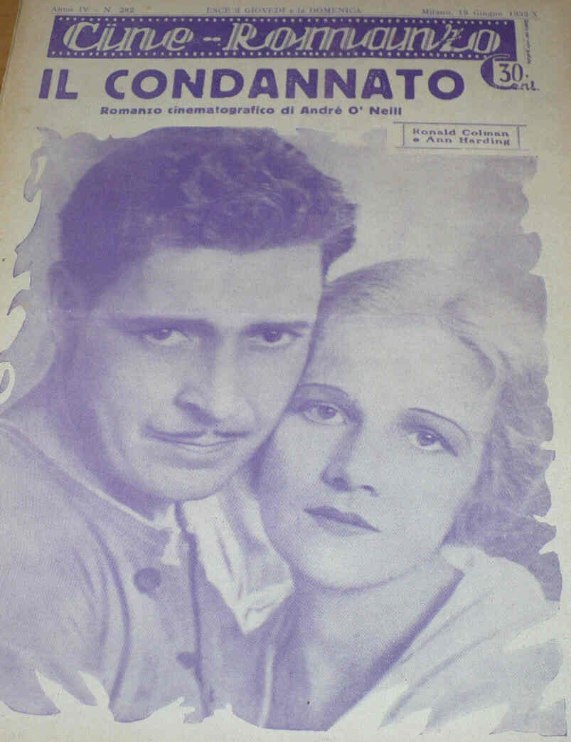 CINE ROMANZO magazine side cover Issue 282 19 June 1932