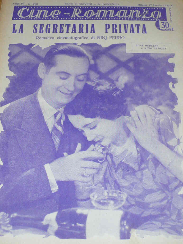 CINE ROMANZO magazine side cover Issue 290 17 July 1932