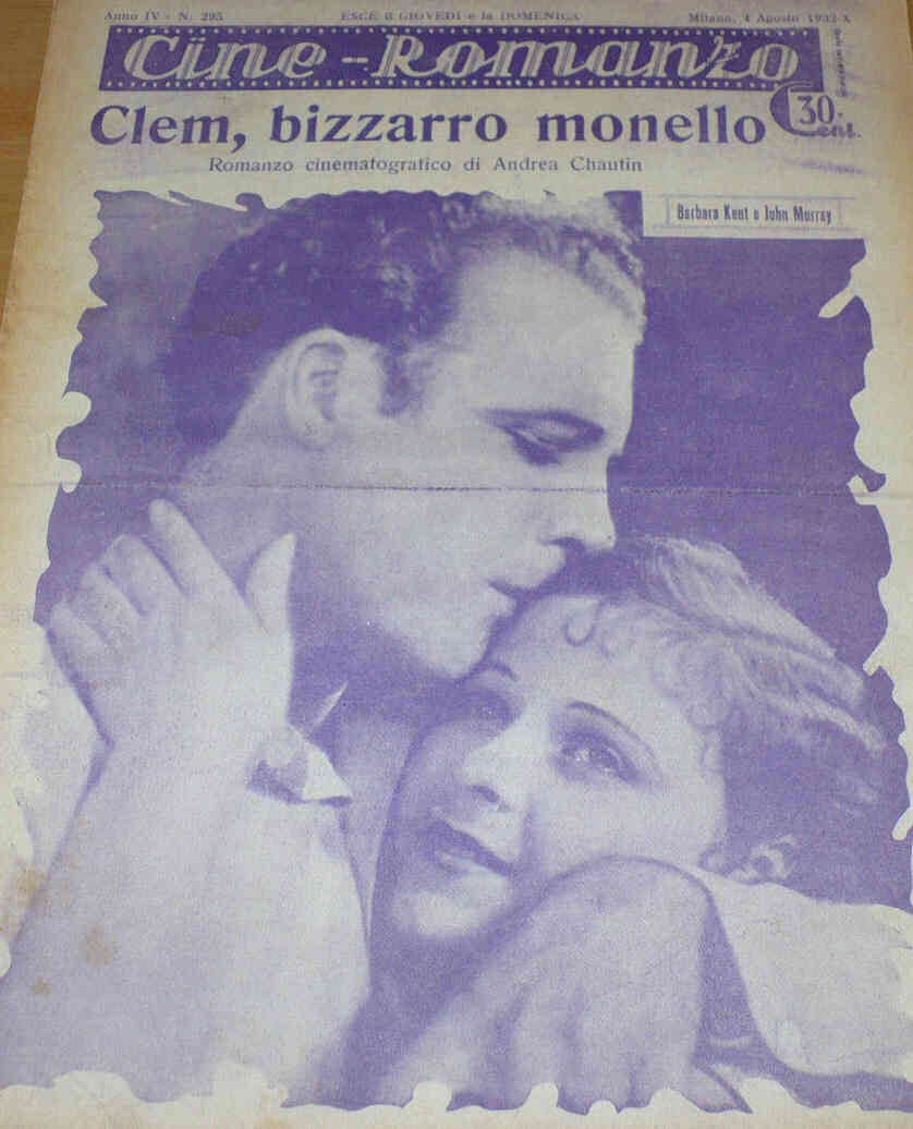 CINE ROMANZO magazine side cover Issue 295 4 August 1932