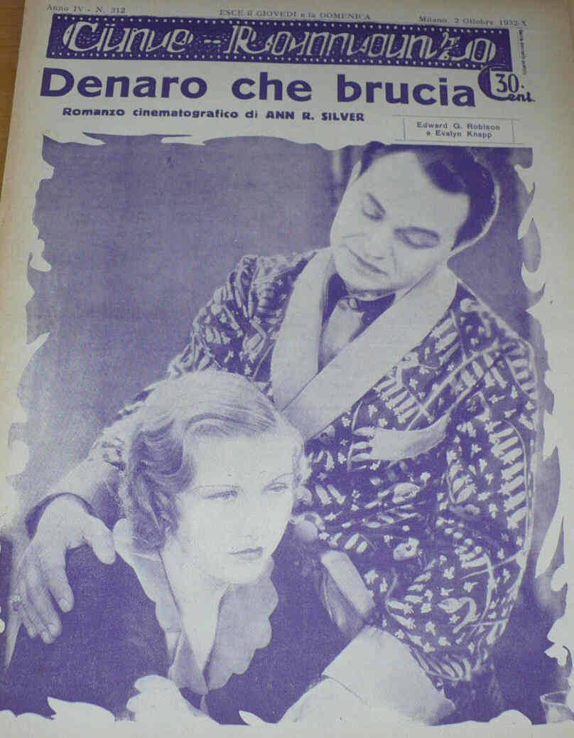 CINE ROMANZO magazine side cover Issue 312 2 October 1932