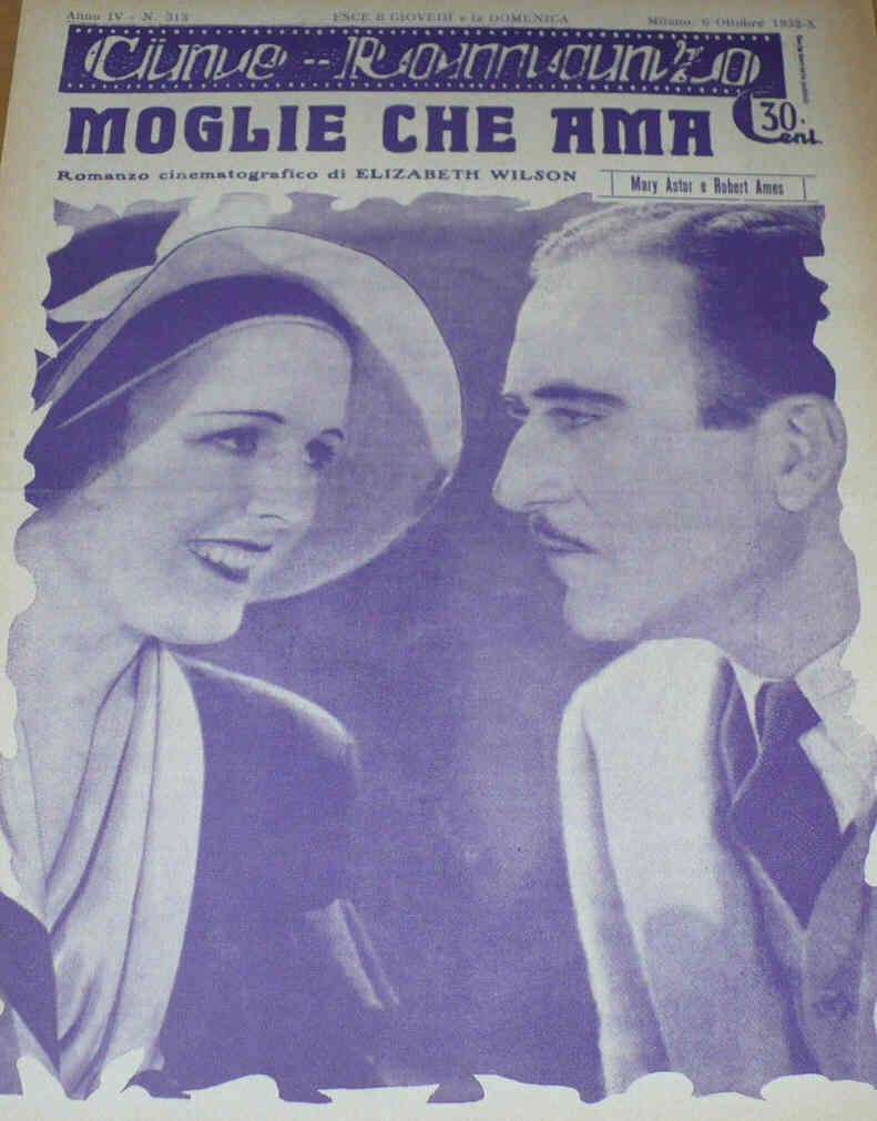 CINE ROMANZO magazine side cover Issue 313 6 October 1932