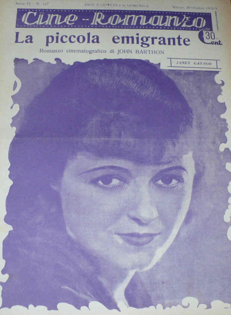 CINE ROMANZO magazine side cover Issue 317 20 October 1932