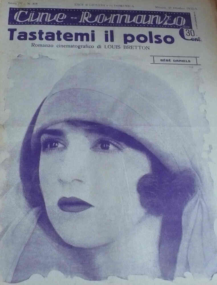 CINE ROMANZO magazine side cover Issue 318 23 October 1932