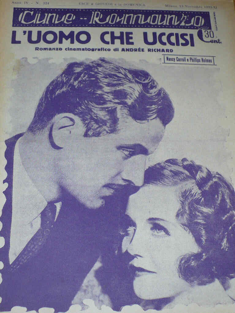 CINE ROMANZO magazine side cover Issue 324 13 November 1932